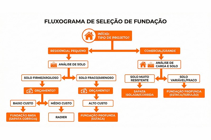 Fluxograma de decisão para escolha de fundação residencial