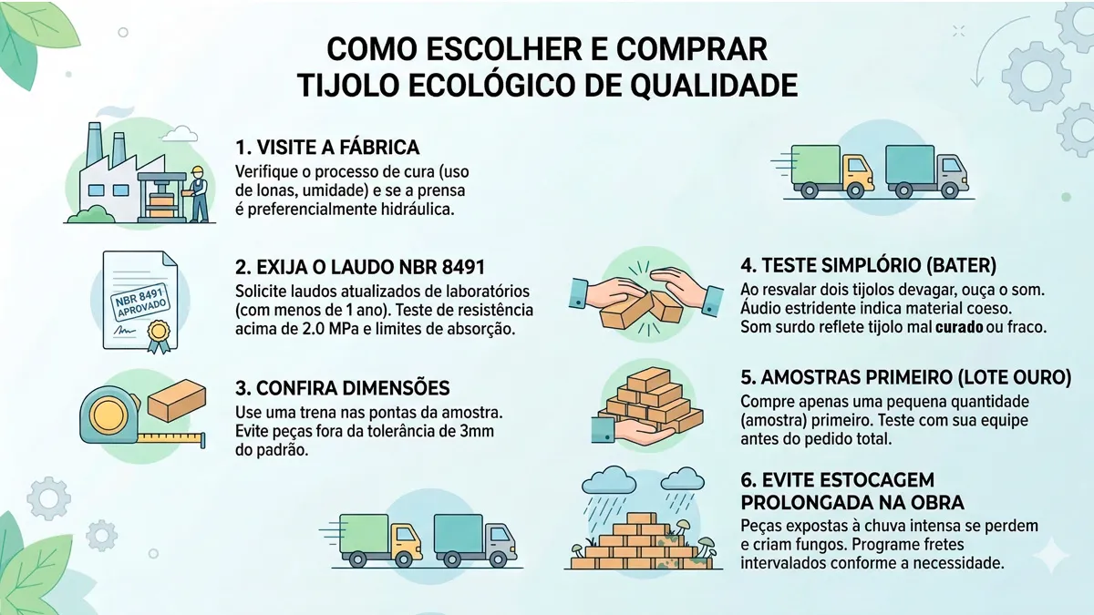 Infográfico Como Escolher ou Comprar Tijolo Ecológico