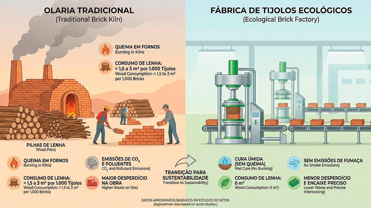 Infográfico comparativo entre olaria e prensa